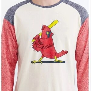 St Louis Cardinals Retro 3/4 Sleeve Raglan Tee Shirt Wright & Ditson Mens Small